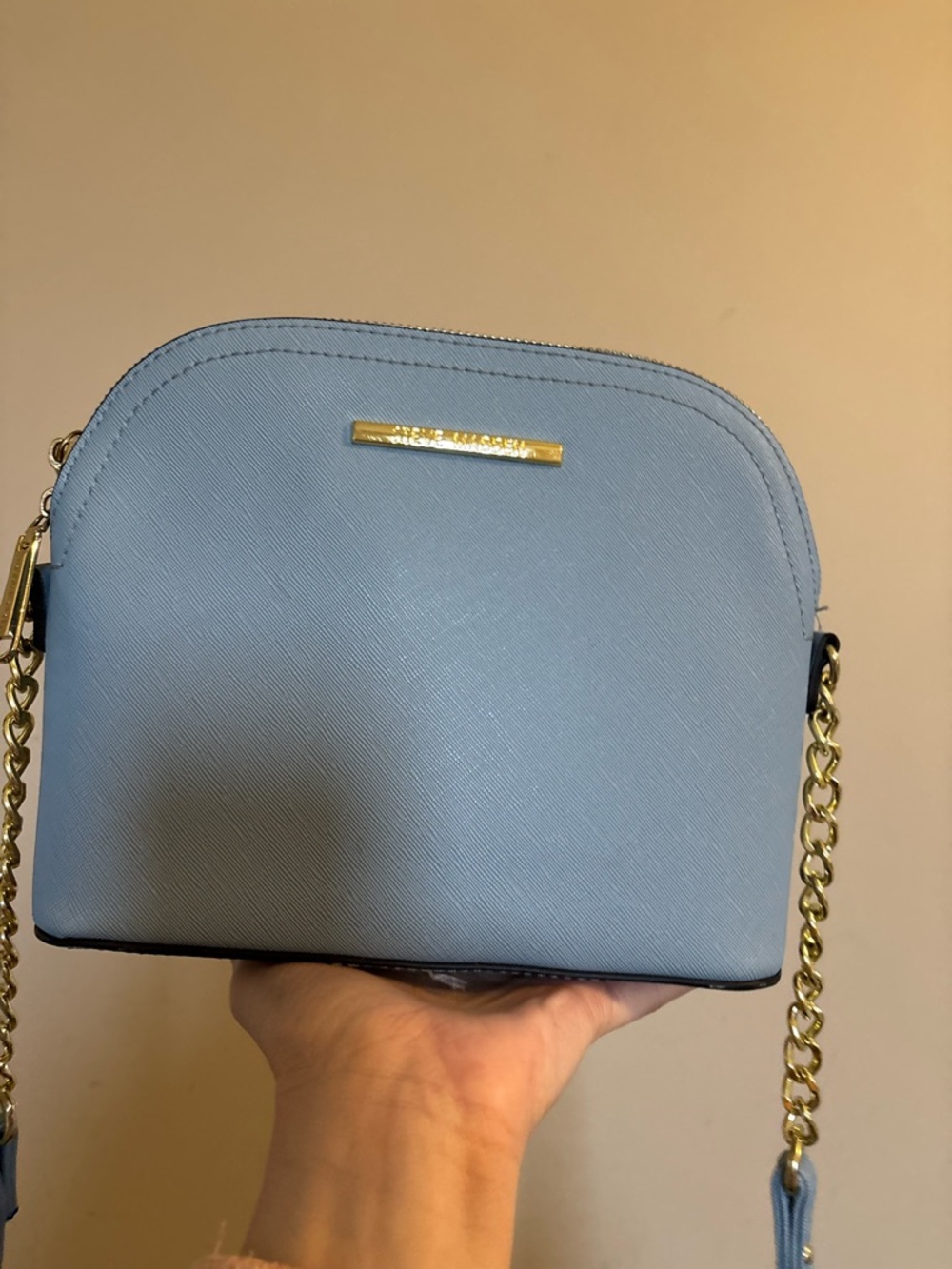 Steve Madden Powder Blue Crossbody with Gold Chain